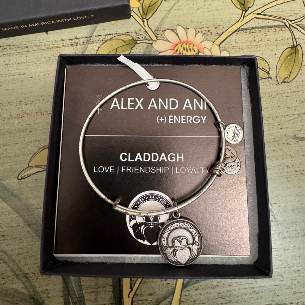 Alex and Ani Silver Claddagh Charm Bracelet